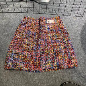 Colorful Tweed Mini Skirt Multicolor A-Line